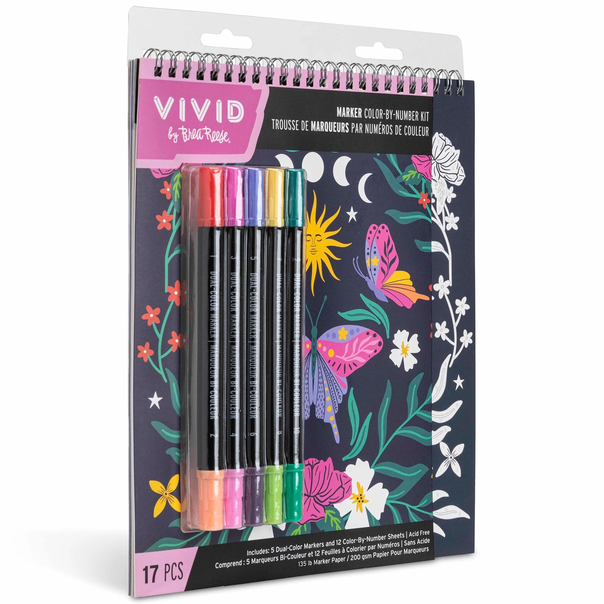 Brea Reese Vivid Color-By-Number Marker Kit Whimsical Botanicals 17 Piece 6 Brea Reese Vivid Color-By-Number Marker Kit Whimsical Botanicals 17 Piece