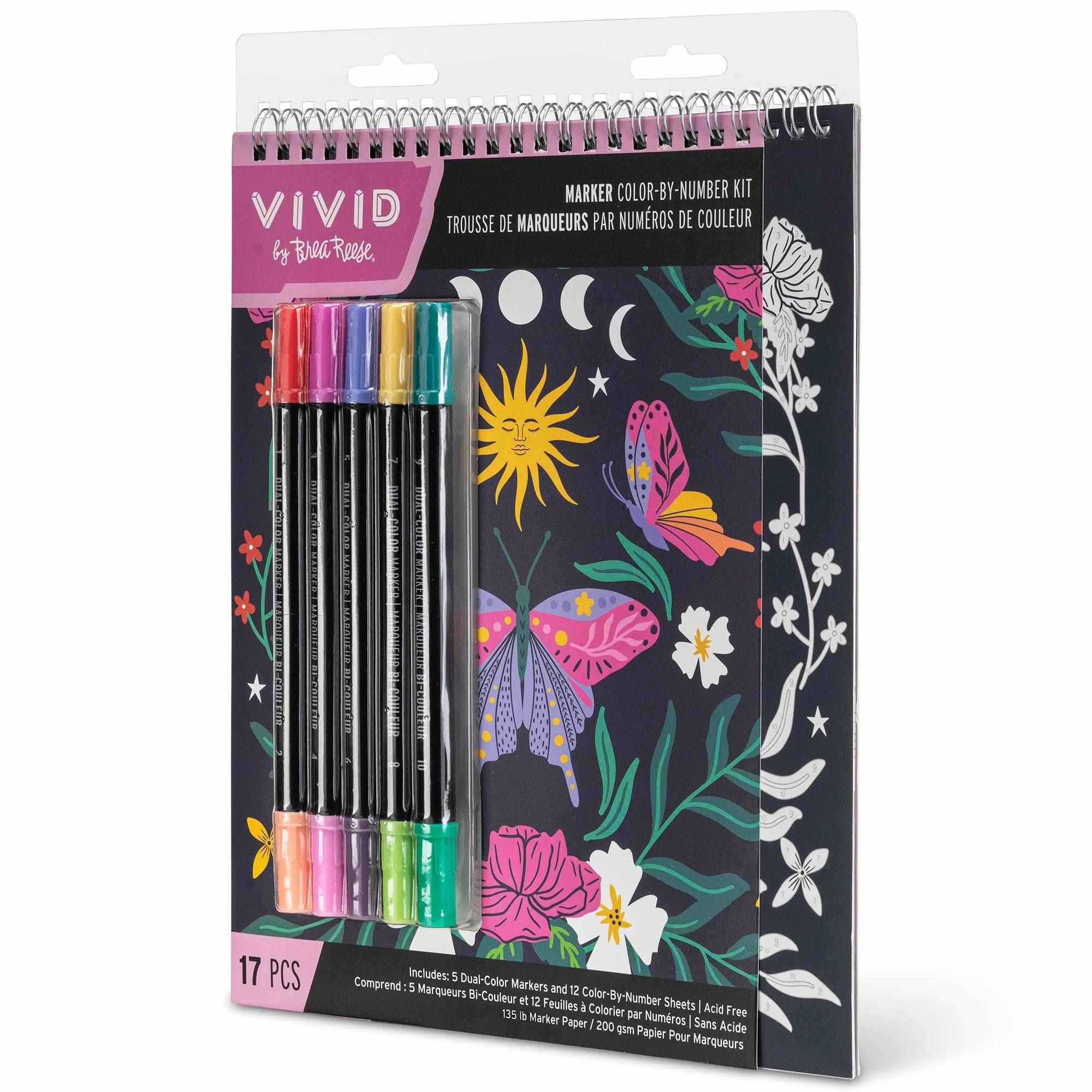 Brea Reese Vivid Color-By-Number Marker Kit Whimsical Botanicals 17 Piece 7 Brea Reese Vivid Color-By-Number Marker Kit Whimsical Botanicals 17 Piece