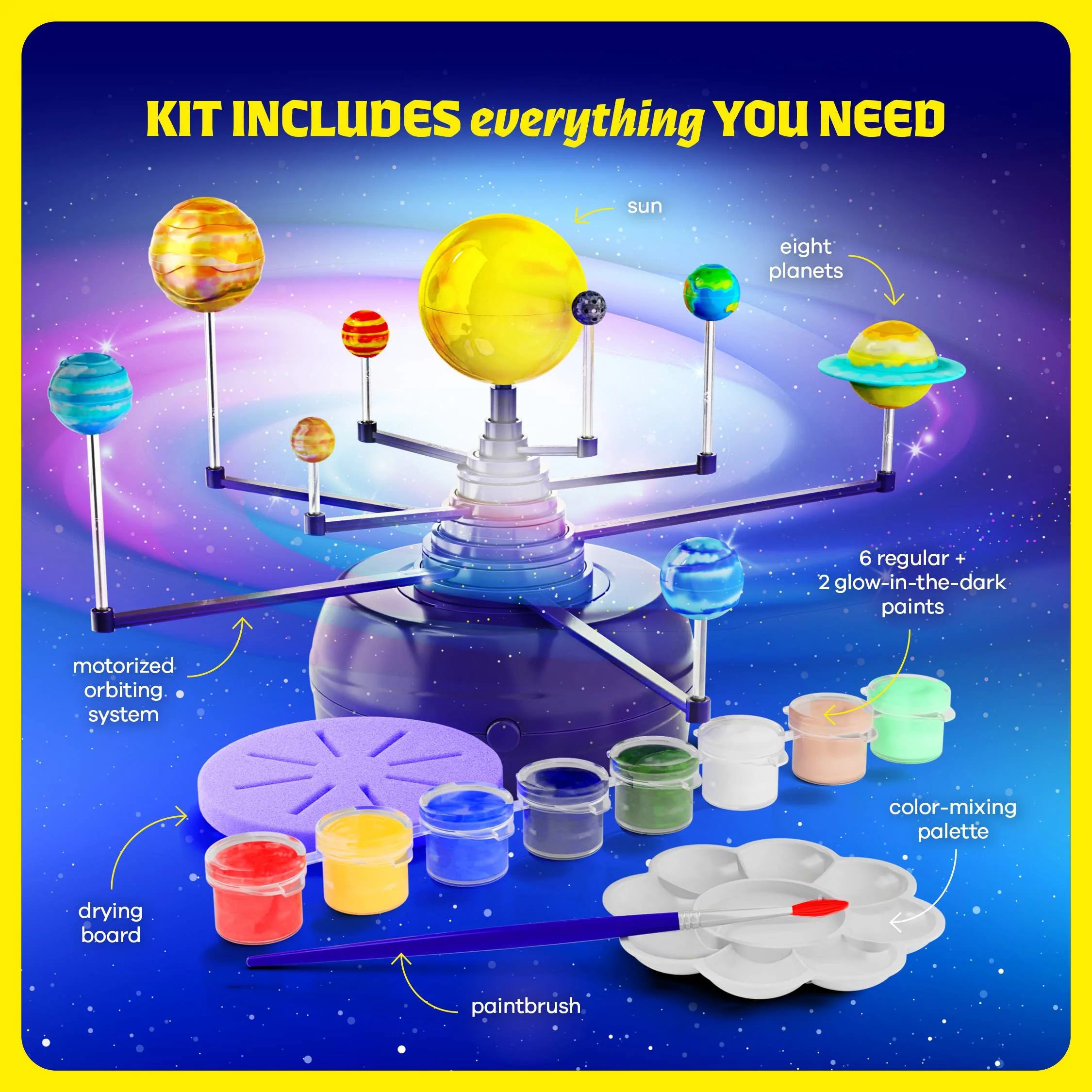 360° Orbiting Solar System for Kids, Paint & Build Model Kit 2 360° Orbiting Solar System for Kids, Paint & Build Model Kit