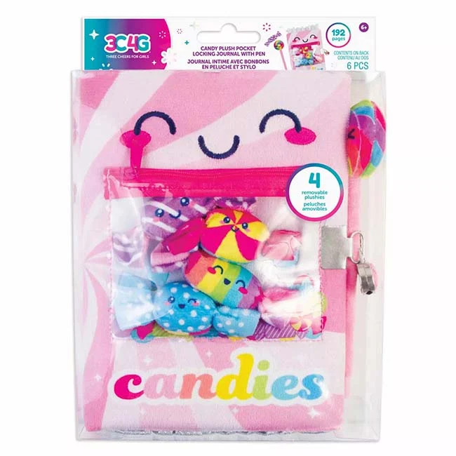 3C4G: Candy Plush Pocket Locking Journal W/ Pen