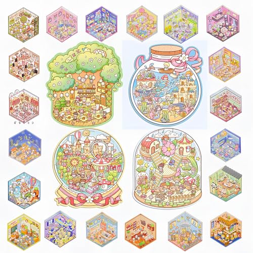 3D Sticker Scenes: DIY Miniature Cartoon Animals & Houses Stress Relief Fun 14 3D Sticker Scenes: DIY Miniature Cartoon Animals & Houses Stress Relief Fun