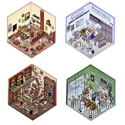 3D Sticker Scenes: DIY Miniature Cartoon Animals & Houses Stress Relief Fun 15 3D Sticker Scenes: DIY Miniature Cartoon Animals & Houses Stress Relief Fun