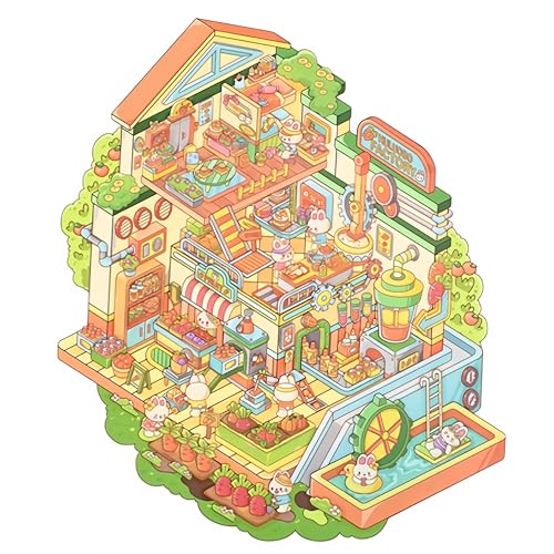 3D Sticker Scenes: DIY Miniature Cartoon Animals & Houses Stress Relief Fun 16 3D Sticker Scenes: DIY Miniature Cartoon Animals & Houses Stress Relief Fun