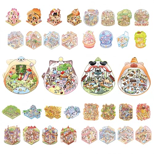 3D Sticker Scenes: DIY Miniature Cartoon Animals & Houses Stress Relief Fun 18 3D Sticker Scenes: DIY Miniature Cartoon Animals & Houses Stress Relief Fun