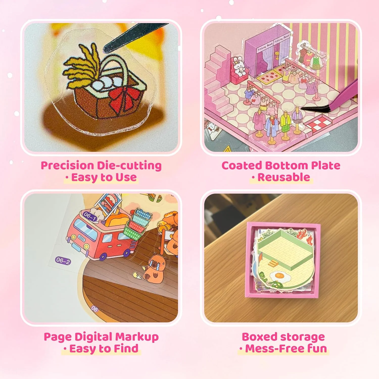 3D Sticker Scenes: DIY Miniature Cartoon Animals & Houses Stress Relief Fun 3 3D Sticker Scenes: DIY Miniature Cartoon Animals & Houses Stress Relief Fun