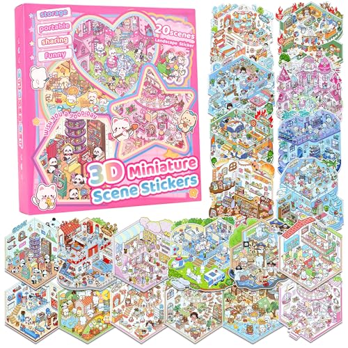 3D Sticker Scenes: DIY Miniature Cartoon Animals & Houses Stress Relief Fun 9 3D Sticker Scenes: DIY Miniature Cartoon Animals & Houses Stress Relief Fun