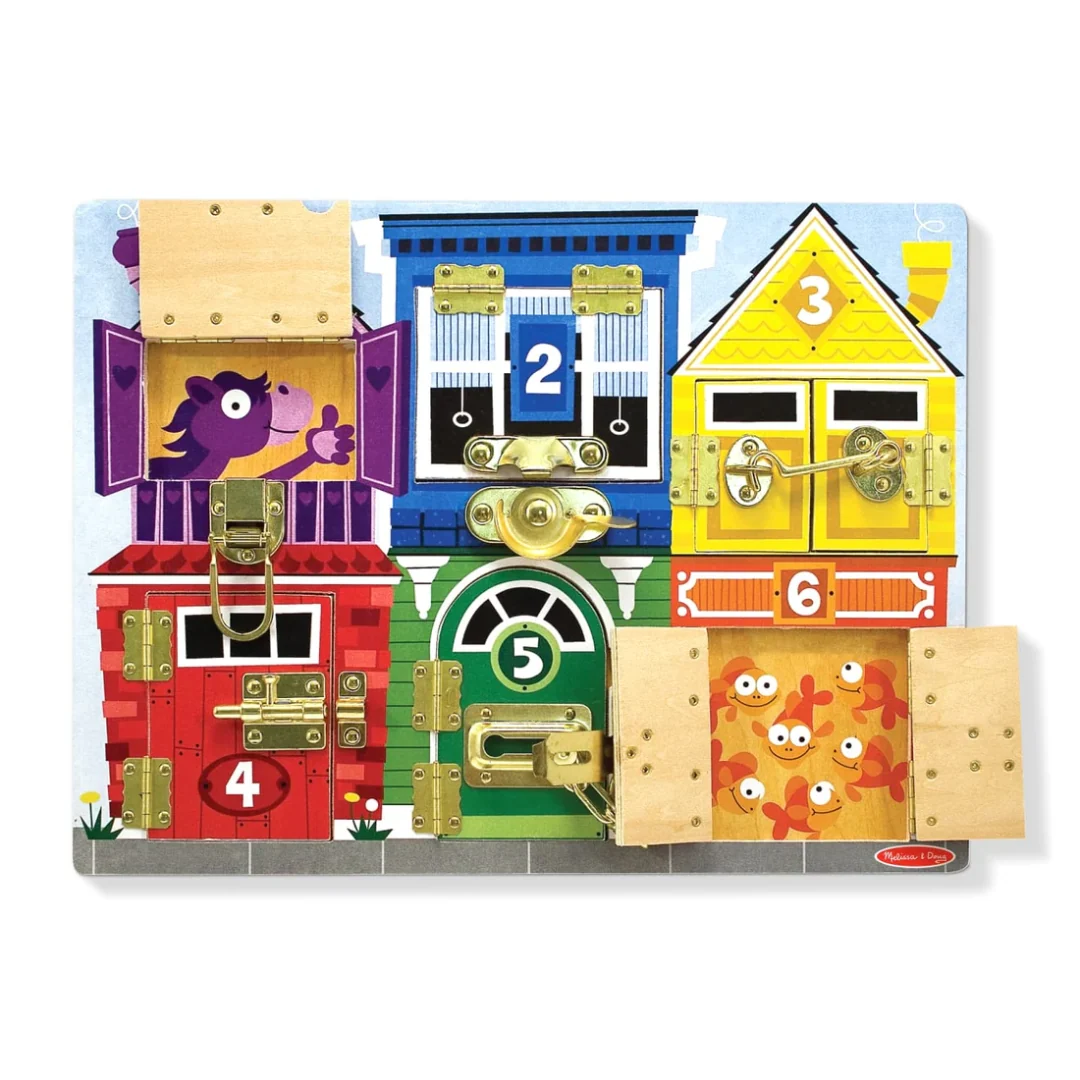 Melissa & Doug Wooden Latches Board 4 Melissa & Doug Wooden Latches Board