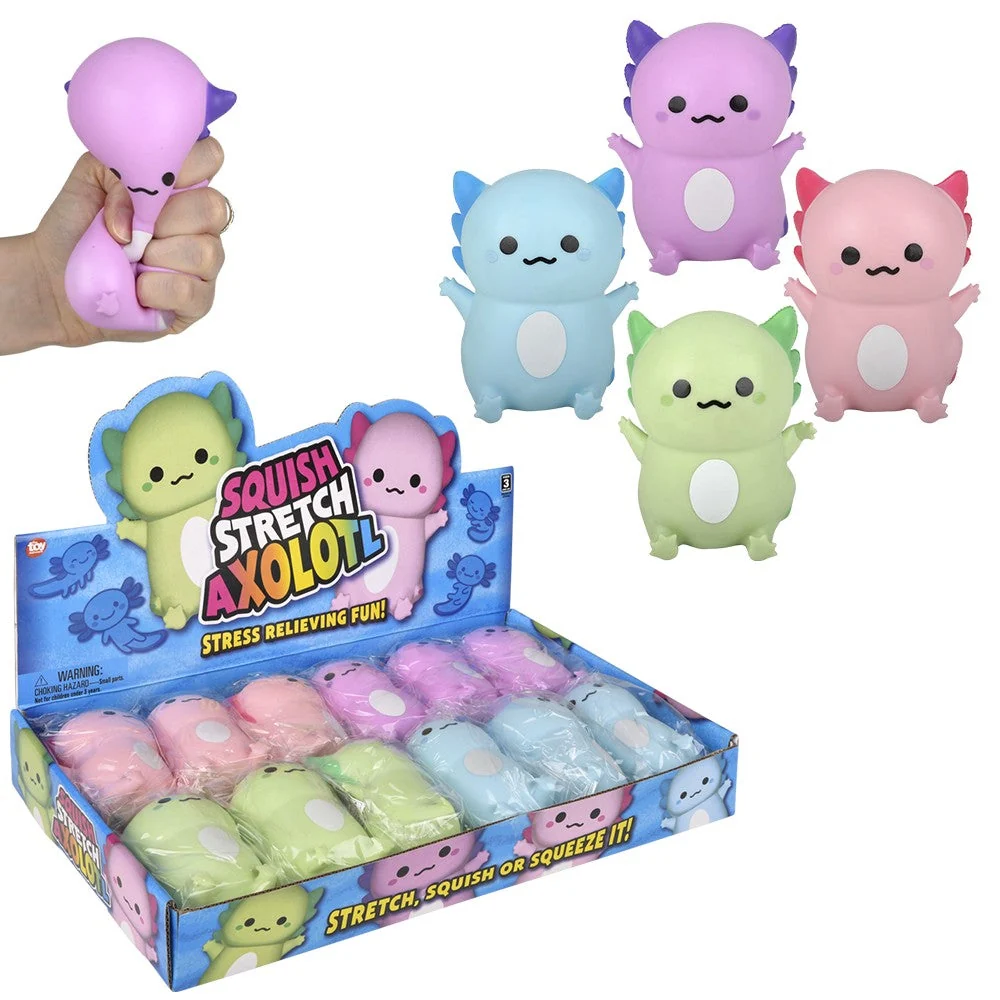 4-Inch Squish and Stretch Axolotl Fidget Toy