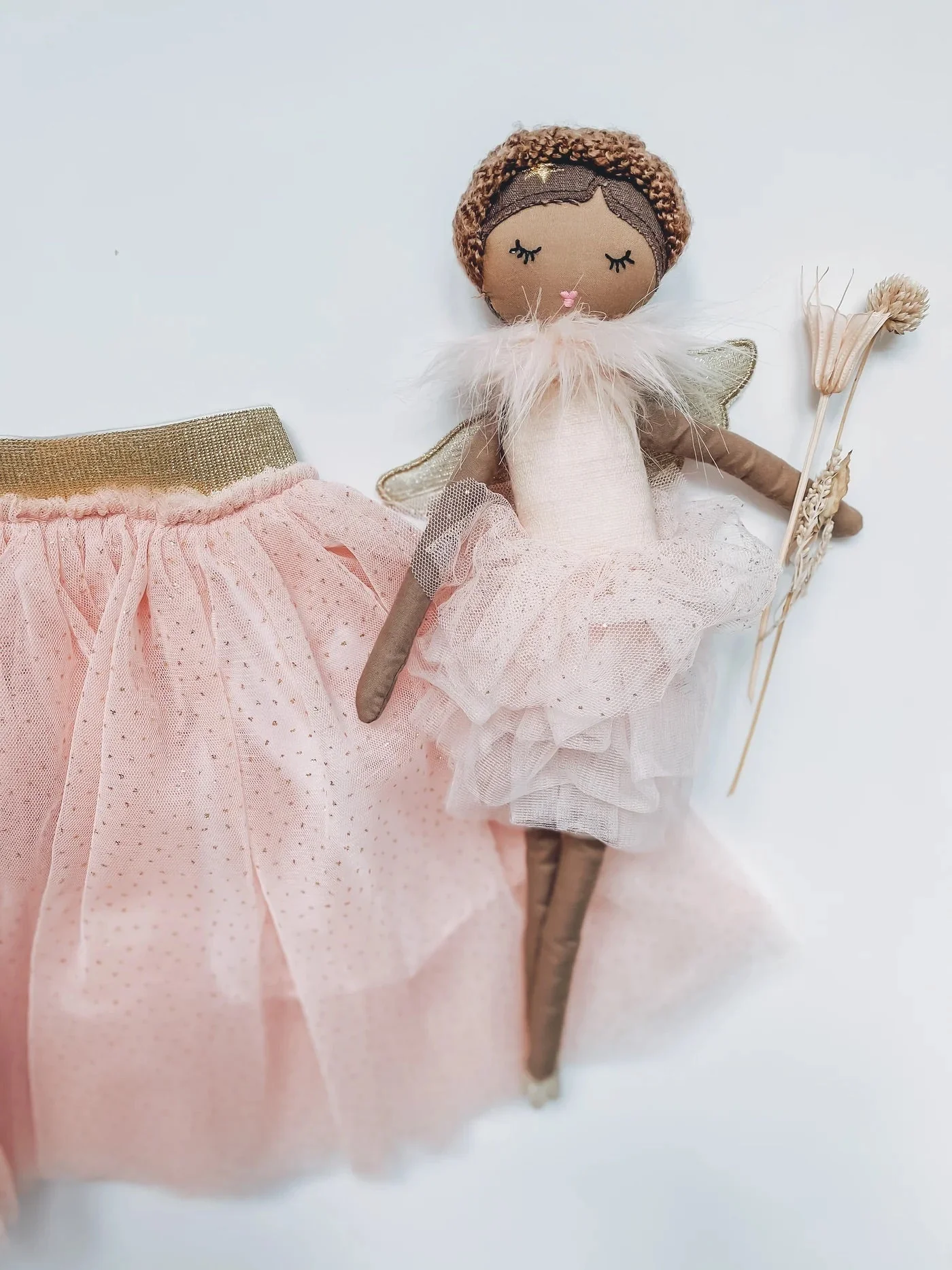 Ada Pink Angel Soft Stuffed Doll with Gold Sparkle Wings 2 Ada Pink Angel Soft Stuffed Doll with Gold Sparkle Wings