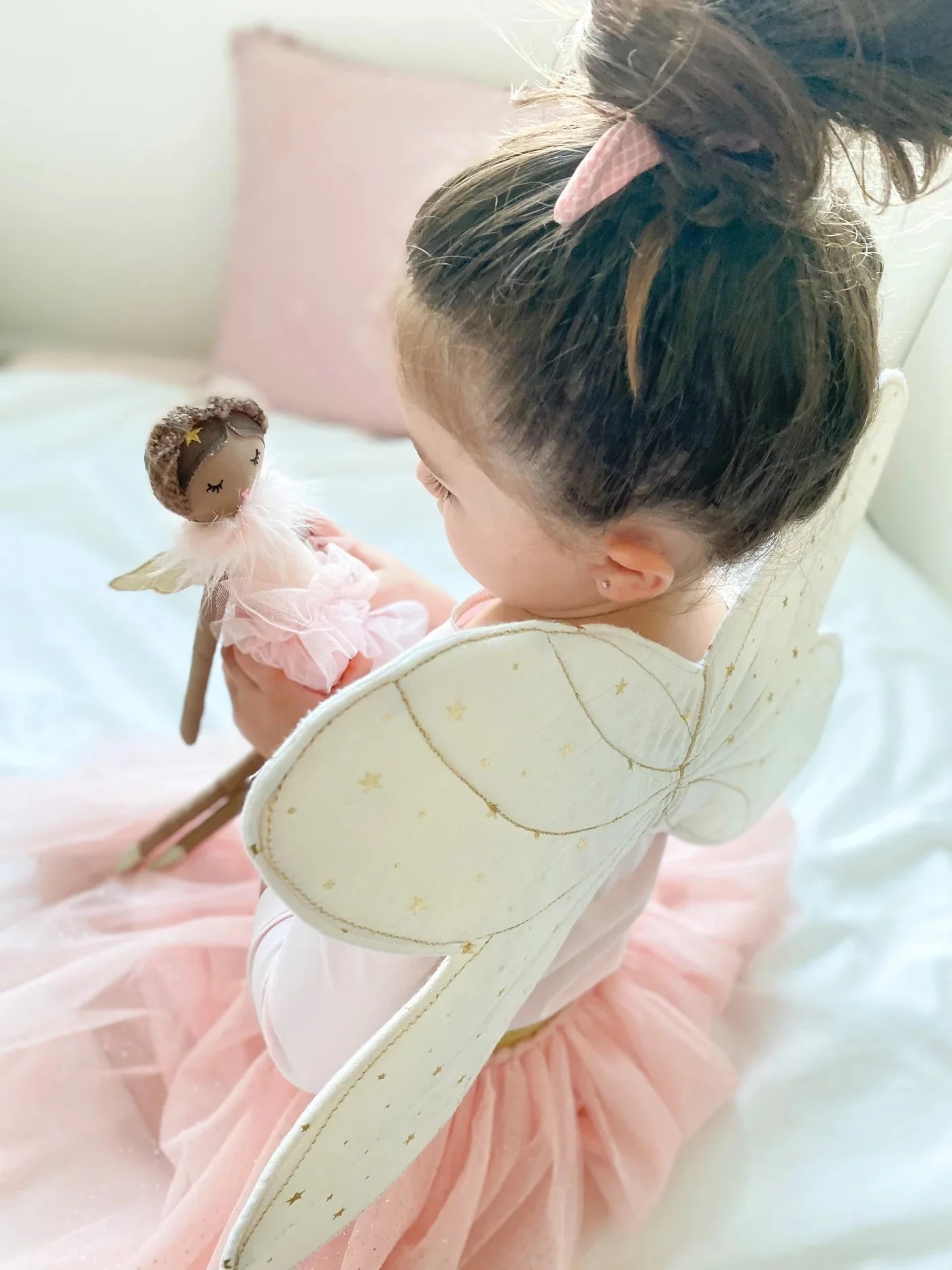 Ada Pink Angel Soft Stuffed Doll with Gold Sparkle Wings 3 Ada Pink Angel Soft Stuffed Doll with Gold Sparkle Wings