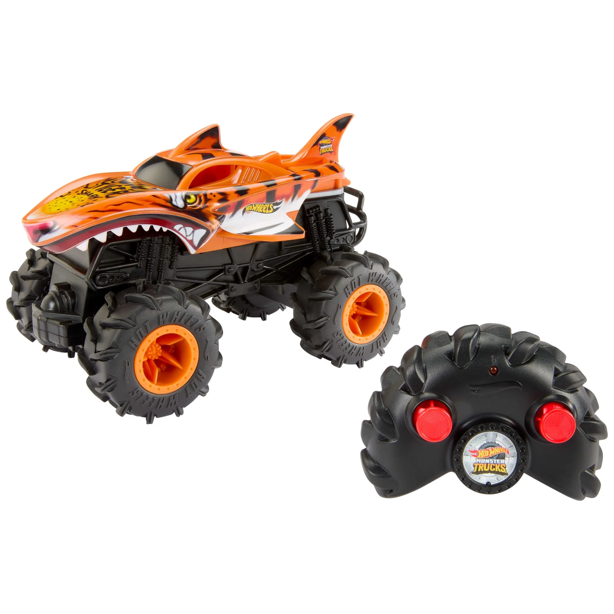 Hot Wheels RC Monster Trucks 1:24 Scale Tiger Shark Vehicle 13 Hot Wheels RC Monster Trucks 1:24 Scale Tiger Shark Vehicle