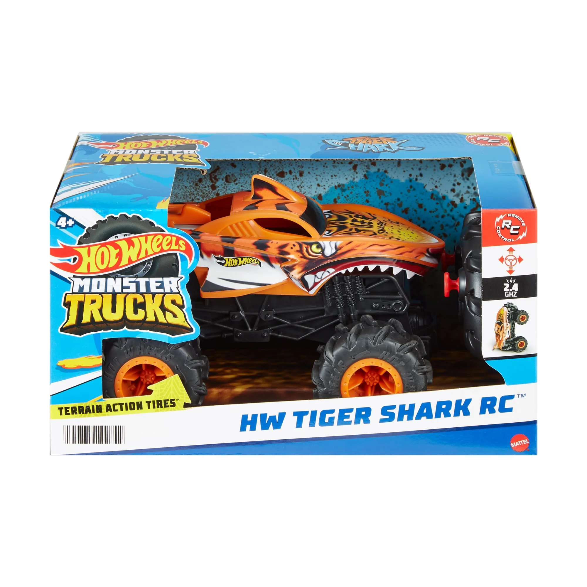 Hot Wheels RC Monster Trucks 1:24 Scale Tiger Shark Vehicle 6 Hot Wheels RC Monster Trucks 1:24 Scale Tiger Shark Vehicle