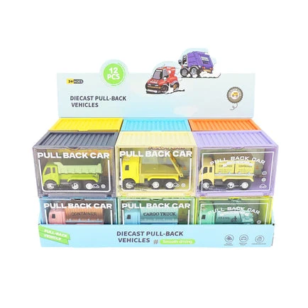 Alloy Alley Large Metallic Pull Back Truck in Storage Container