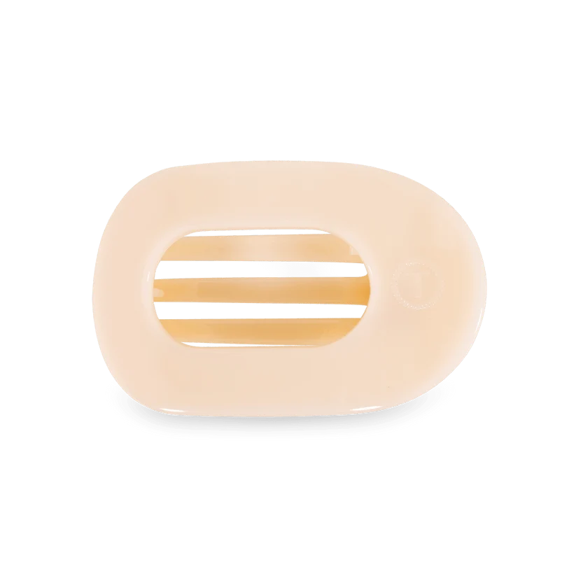 Almond Beige Medium Flat Round Hair Clip
