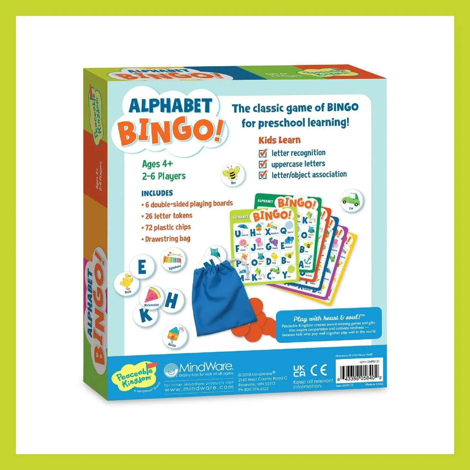 Alphabet Bingo Board Game Ages 4+ 6 Alphabet Bingo Board Game Ages 4+
