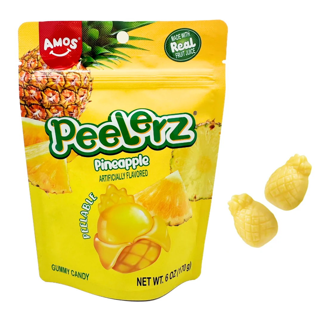 Amos Peelerz Gummy Pineapple Peelable Fruit Juice Candy 6oz 1 Amos Peelerz Gummy Pineapple Peelable Fruit Juice Candy 6oz
