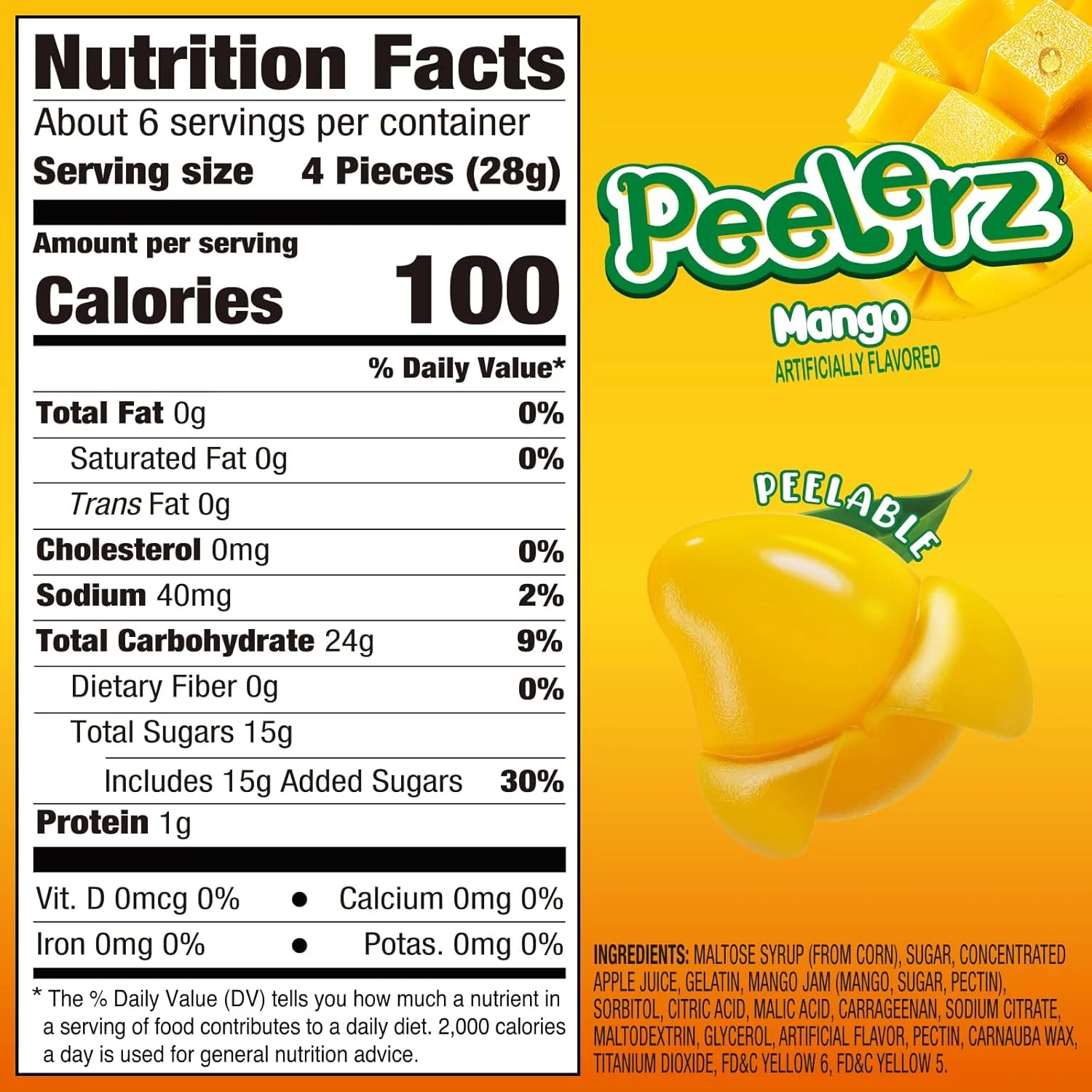 Amos Peelerz Mango Peelable Gummy Candy Real Fruit Juice Snack 2 Amos Peelerz Mango Peelable Gummy Candy Real Fruit Juice Snack