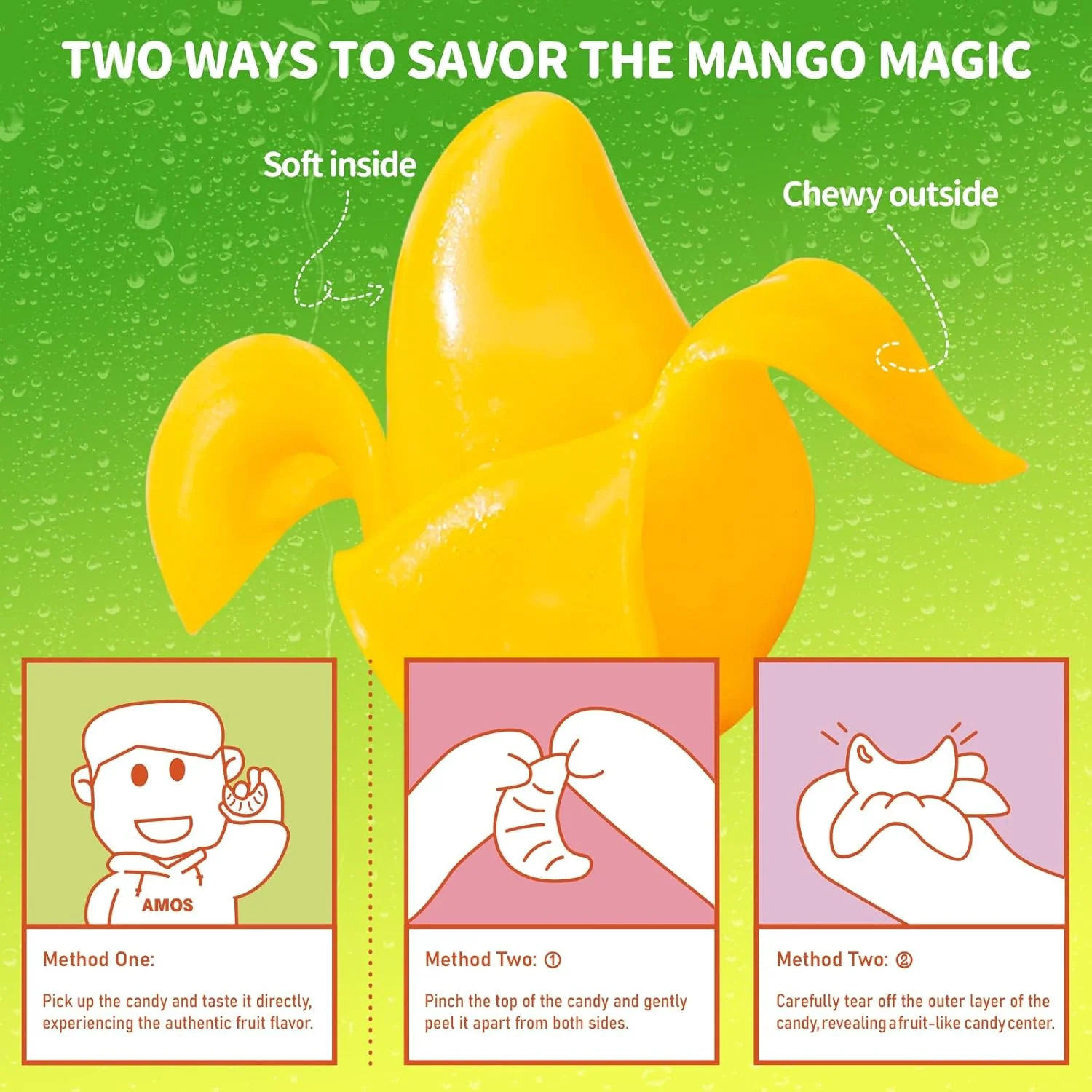 Amos Peelerz Mango Peelable Gummy Candy Real Fruit Juice Snack 5 Amos Peelerz Mango Peelable Gummy Candy Real Fruit Juice Snack