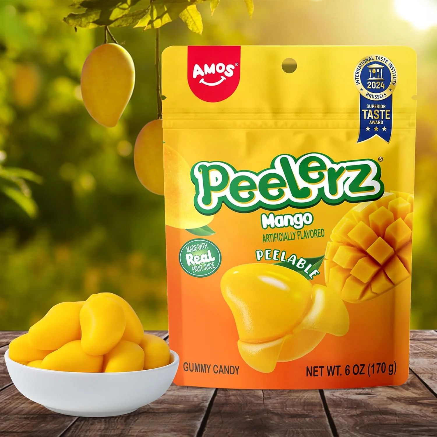 Amos Peelerz Mango Peelable Gummy Candy Real Fruit Juice Snack 6 Amos Peelerz Mango Peelable Gummy Candy Real Fruit Juice Snack