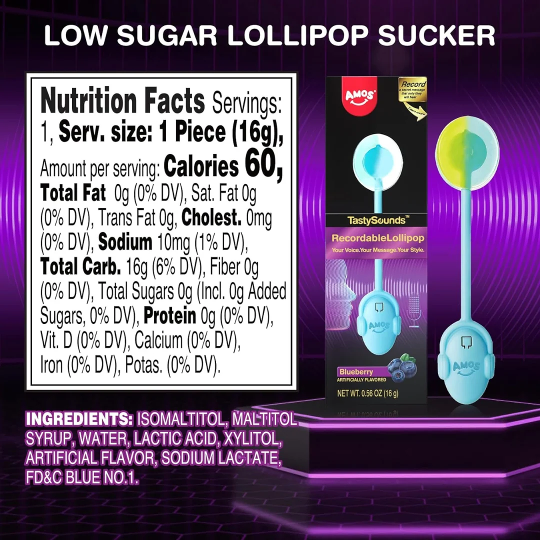 AMOS Recordable Music Blueberry Lollipop 4 AMOS Recordable Music Blueberry Lollipop