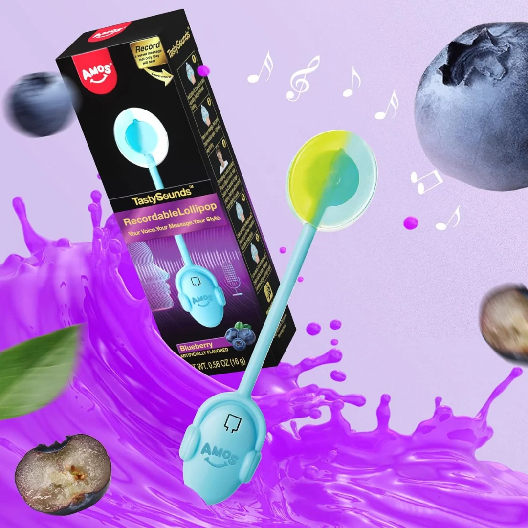 AMOS Recordable Music Blueberry Lollipop 5 AMOS Recordable Music Blueberry Lollipop