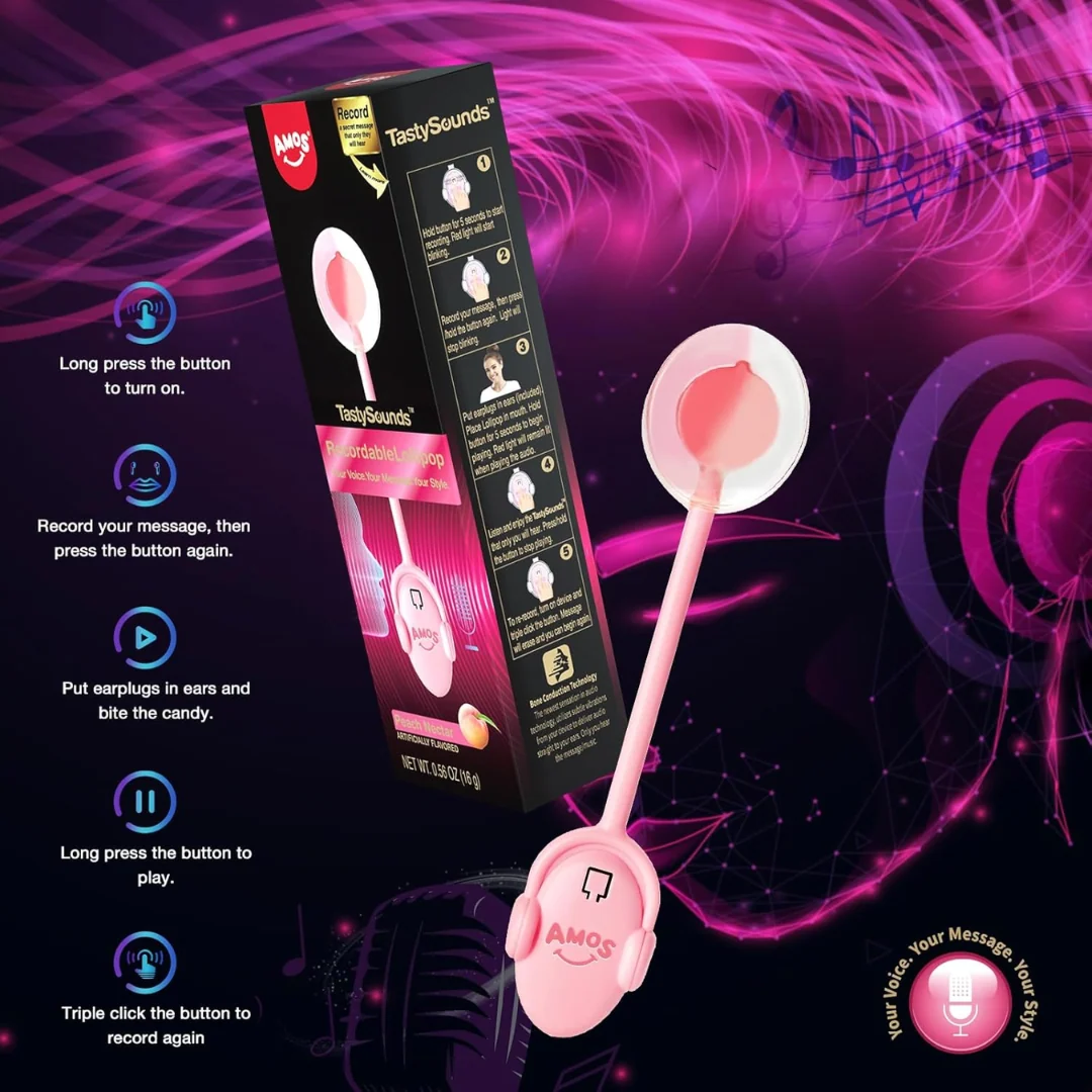 AMOS Recordable Music Peach Lollipop 3 AMOS Recordable Music Peach Lollipop