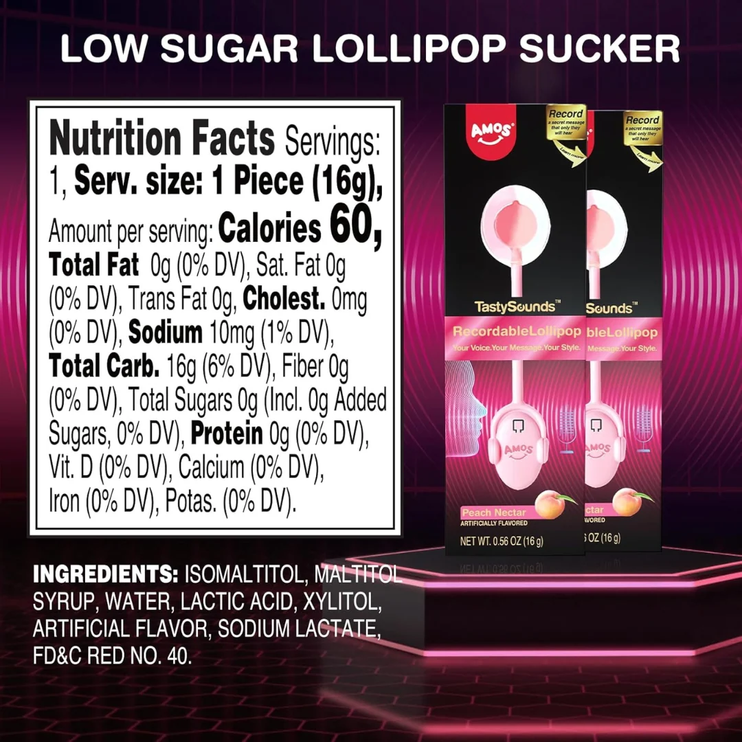 AMOS Recordable Music Peach Lollipop 4 AMOS Recordable Music Peach Lollipop