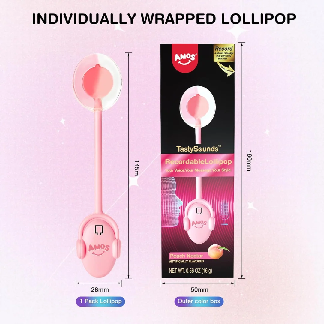 AMOS Recordable Music Peach Lollipop 5 AMOS Recordable Music Peach Lollipop