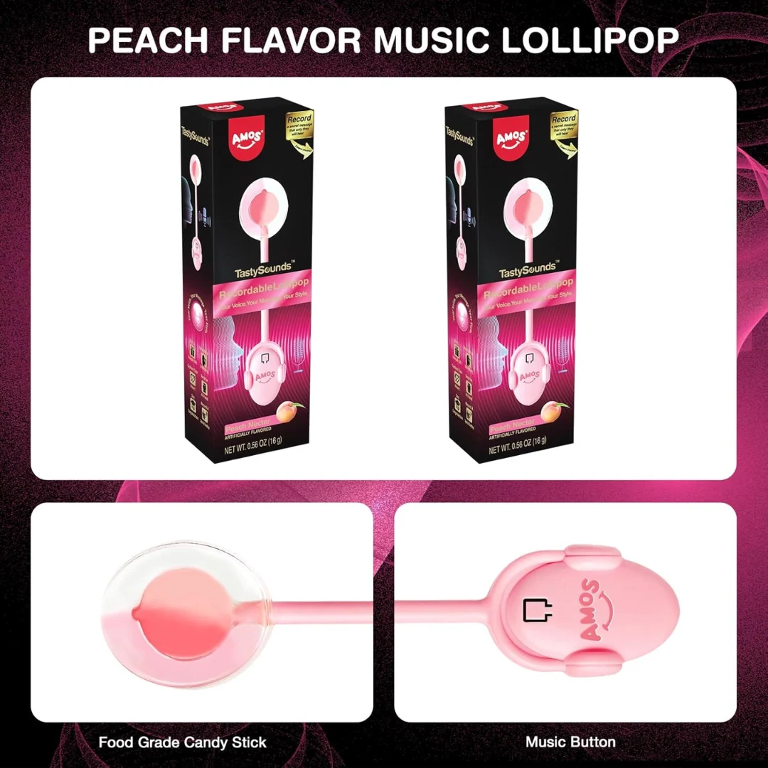 AMOS Recordable Music Peach Lollipop 6 AMOS Recordable Music Peach Lollipop