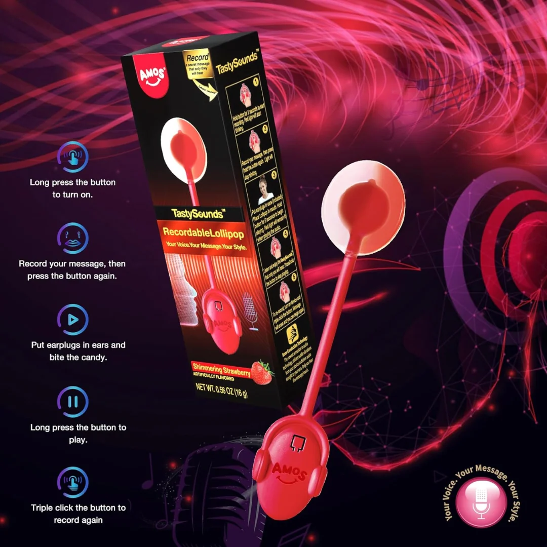 AMOS Recordable Music Strawberry Lollipop 3 AMOS Recordable Music Strawberry Lollipop