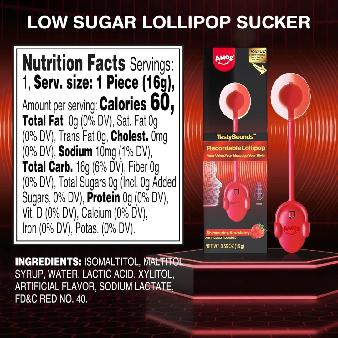 AMOS Recordable Music Strawberry Lollipop 4 AMOS Recordable Music Strawberry Lollipop