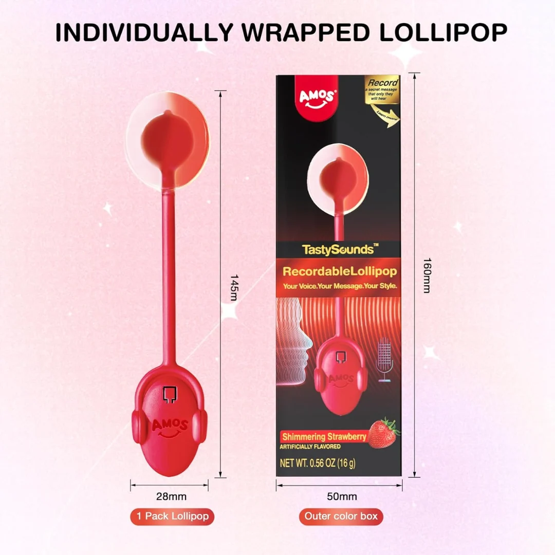 AMOS Recordable Music Strawberry Lollipop 5 AMOS Recordable Music Strawberry Lollipop
