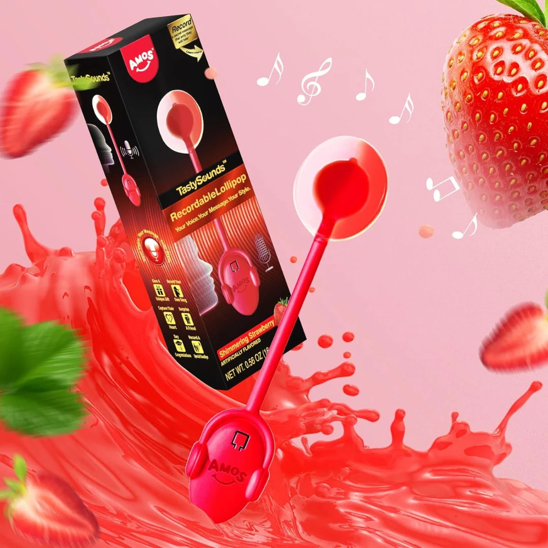 AMOS Recordable Music Strawberry Lollipop 8 AMOS Recordable Music Strawberry Lollipop